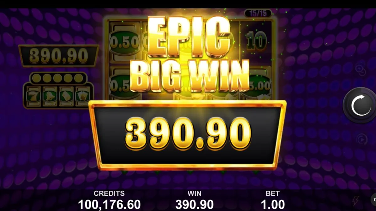 Isang marangyang visual ng Cash Spree Gold slot machine na may mga gintong simbolo at makinang na disenyo.